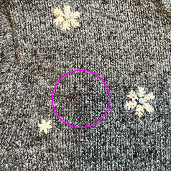 Northern Reflections Grey Cardigan Sweater with Embroidered Bird Border - Picture 5 of 6